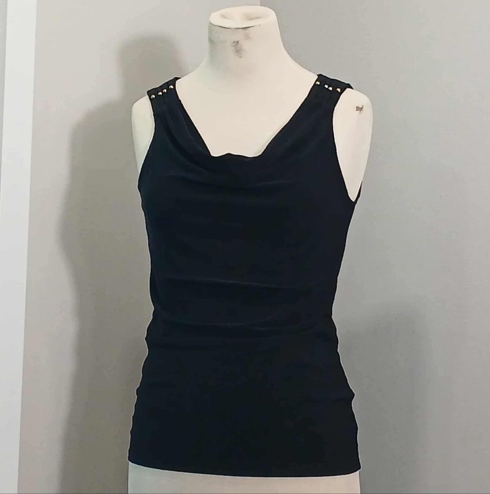 #55 White House Black Market Studded Black Tank Top
